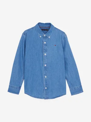 Boys Denim Chambray Shirt in Blue