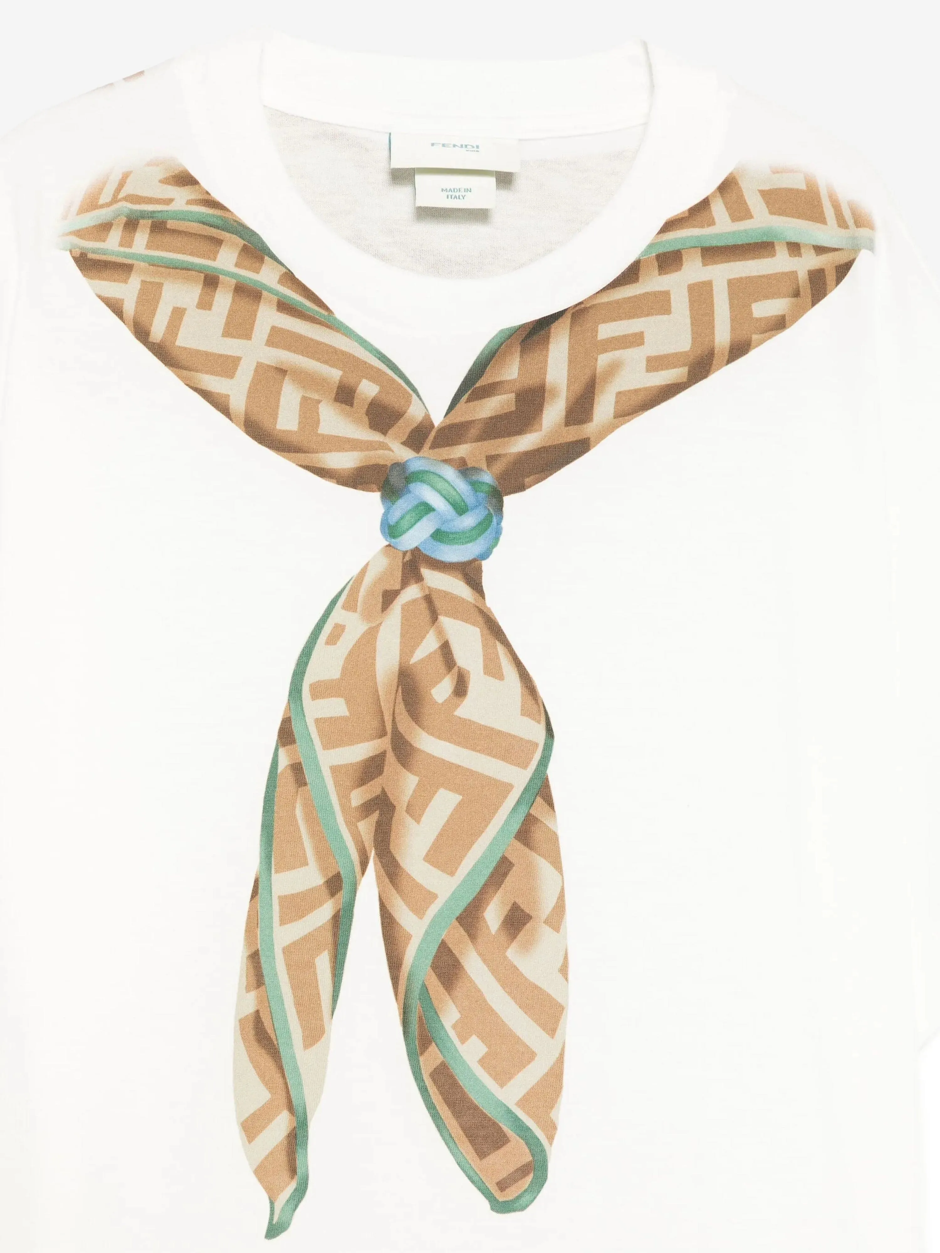 Kids Scarf Print T-Shirt in White